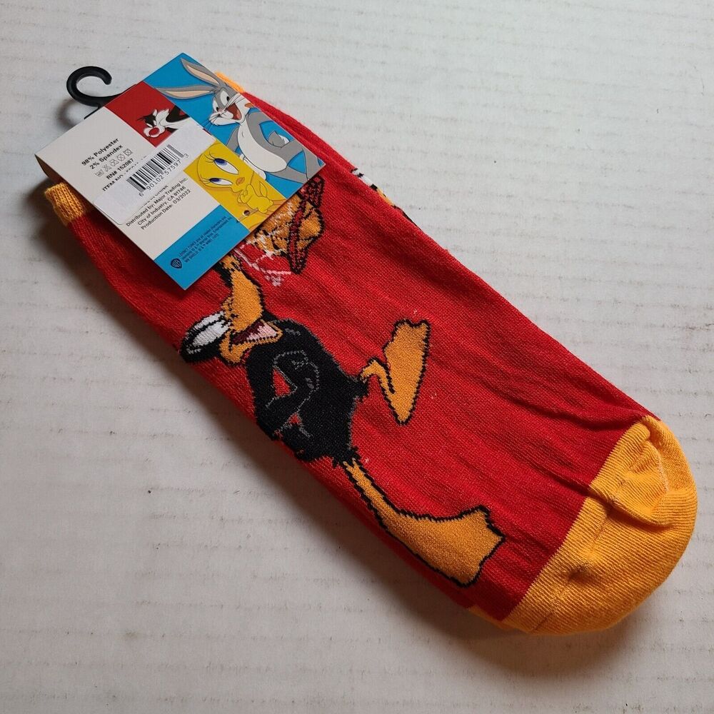 Looney Tunes Ankle High Socks Size Women 9-11 - Daffy Duck Classic - NWT